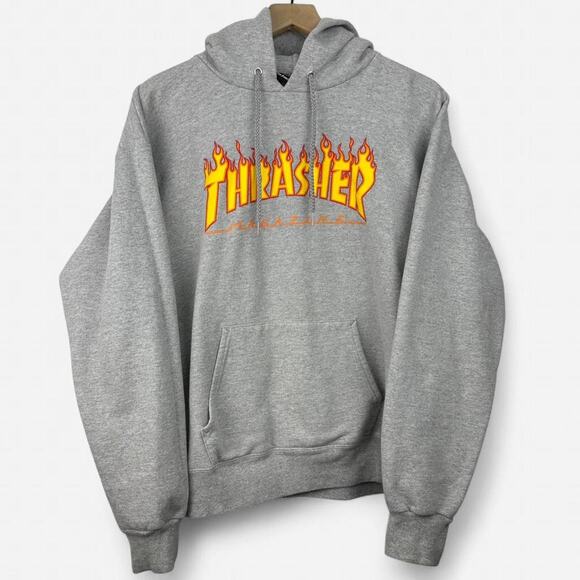 Thrasher Other - Thrasher flame logo grey hoodie